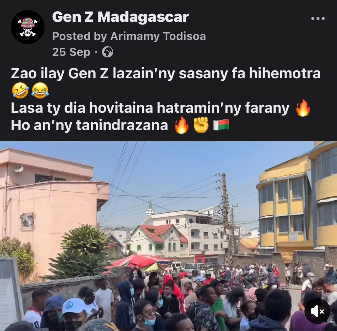 Publication Gen Z Madagascar : Zao ilay Gen Z lazain'ny sasany fa hihemotra. Lasa ty dia hovitaina hatramin'ny farany. Ho an'ny tanindrazana.